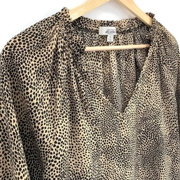 Evereve Allison Joy Blair leopard print v neck blouse size XS - Picture 1 of 12